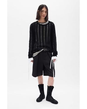 Ann Demeulemeester Danial Ladder Stitch Oversize Jumper - Black
