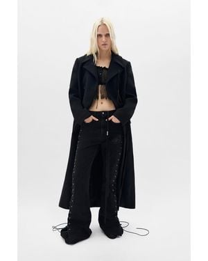 Ann Demeulemeester Jorunn Crop Top With Distressed Lace Details - Blue