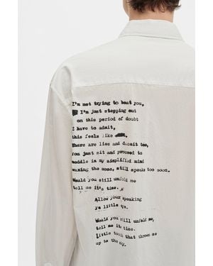 Ann Demeulemeester Isak Twisted Script Print Shirt - Gray