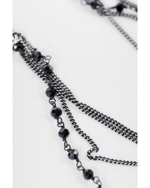 Ann Demeulemeester Goia Earrings With Chains And Feathers - Metallic