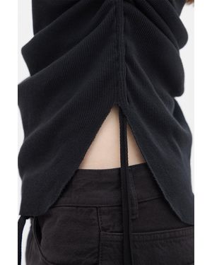 Ann Demeulemeester Mara Wrinkled Cropped Tank Top - Black