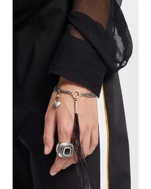 Ann Demeulemeester Revi Bracelet With Feather And Heart Charms - Black