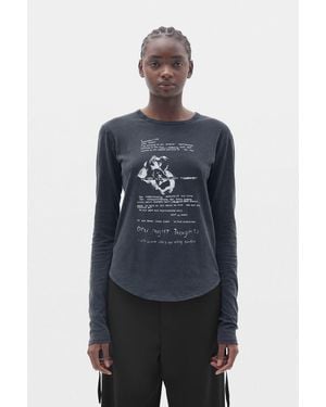 Ann Demeulemeester Dot Wrinkled Cropped Long Sleeve Top - Blue