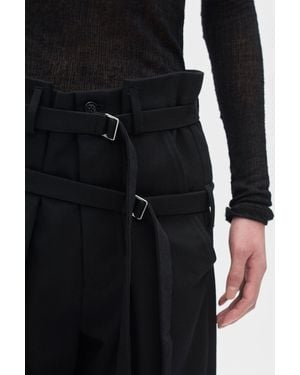 Ann Demeulemeester Woubrecht High Comfort Double Belted Trouser - Black