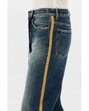 Ann Demeulemeester Zana 5-Pockets Flared Cropped Pants - Blue