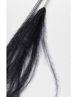 Ann Demeulemeester Afsar Beaded Necklace With Feathers - Blue