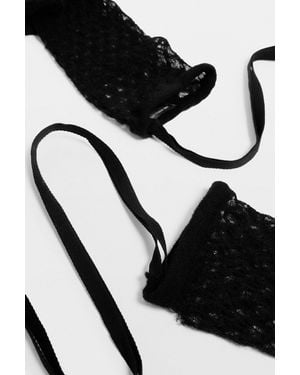 Ann Demeulemeester Tella Ajoure Knit Leg Warmers - Black
