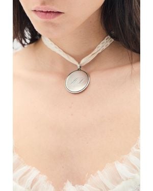 Ann Demeulemeester Monogram Pendant Necklace - Natural