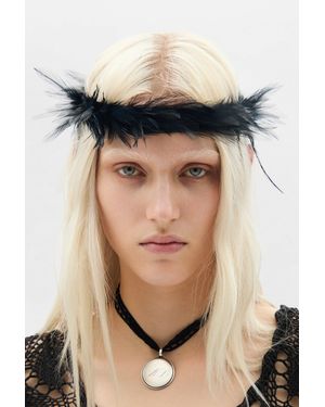Ann Demeulemeester Monogram Pendant Necklace - Black