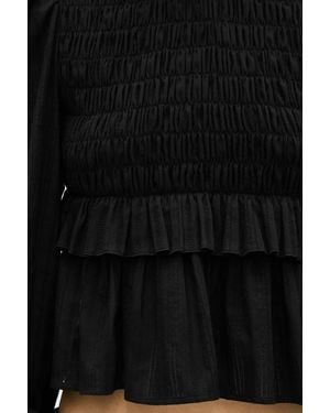 Ann Demeulemeester Sasa Long Sleeve Ruffled Top - Black