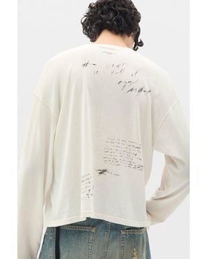Ann Demeulemeester Emil Relax Fit Long Sleeve Boxy T-Shirt - Natural