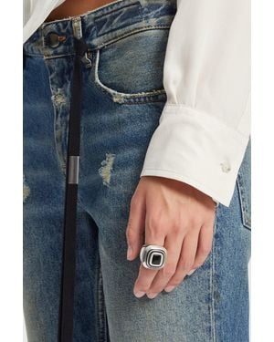 Ann Demeulemeester Merr Wide Enameled Ring - Blue