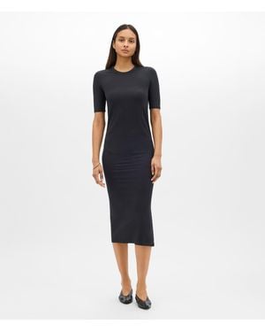Another Tomorrow Elbow Sleeve Dress - Blue