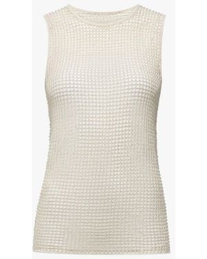 Another Tomorrow Beaded Shell - White