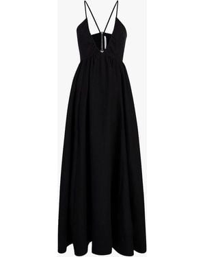 Another Tomorrow Linen Halter Dress - Black