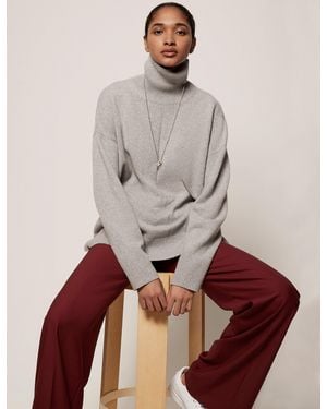 Another Tomorrow Cashmere Turtleneck - Gray