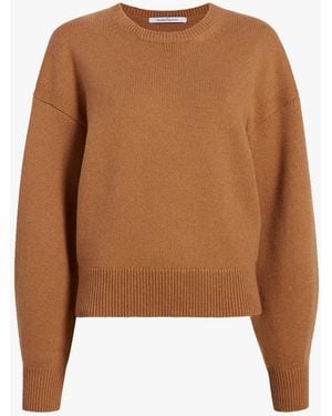 Another Tomorrow Cashmere Knit Sweatshirt - Brown