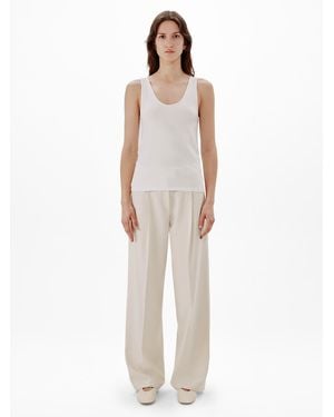 Another Tomorrow Slim Tank Top - White