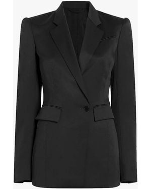 Another Tomorrow Seamed Waist Jacket - Black