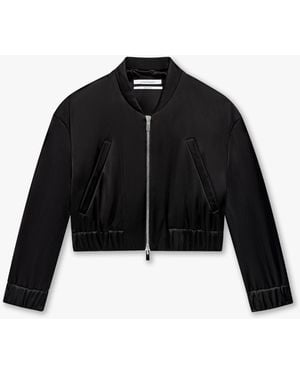 Another Tomorrow Satin Bomber - Black