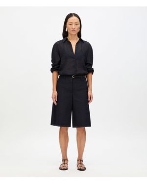 Another Tomorrow Gingham Bermuda Short - Black
