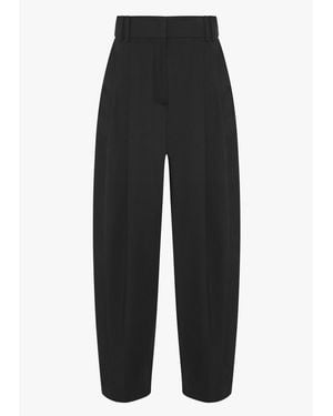 Another Tomorrow Cropped Tapered Trouser - Black