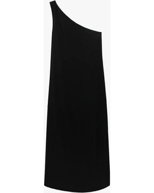 Another Tomorrow One Shoulder Bubble Sheath - Black