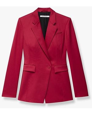 Another Tomorrow Seamed Waist Jacket - Red