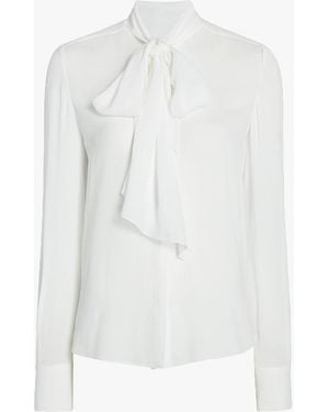 Another Tomorrow Bow Blouse - White