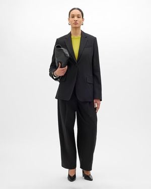 Another Tomorrow Cotton Relaxed Blazer - Blue