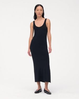Another Tomorrow Organic Cotton Ribbed Tank Dress - Blue