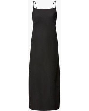 Another Tomorrow Square Neck Slip Dress - Black