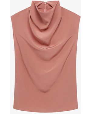 Another Tomorrow Silk Draped Top - Pink