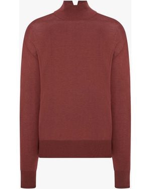 Another Tomorrow Featherweight Turtleneck - Red