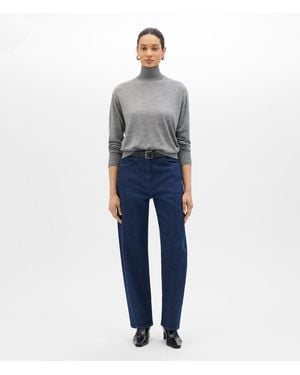 Another Tomorrow Featherweight Turtleneck - Gray
