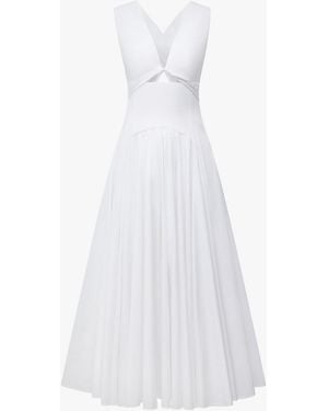 Another Tomorrow Cutout Circle Dress - White