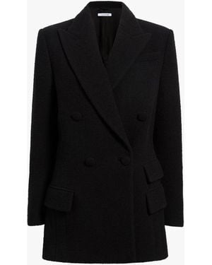 Another Tomorrow Boucle Blazer Coat - Black