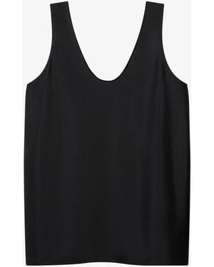 Another Tomorrow Silk Tank - Black