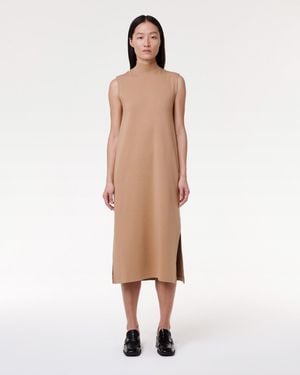 Another Tomorrow Luxe Seamed Dress - Natural