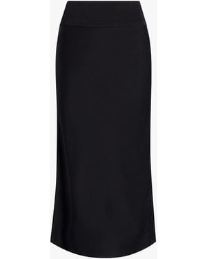 Another Tomorrow Bias Slip Skirt - Black