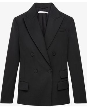 Another Tomorrow Oversized Double Breasted Jacket - Black