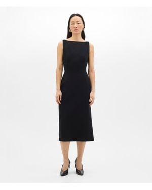 Another Tomorrow Doppio Boatneck Dress - Black