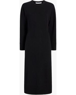 Another Tomorrow Cashmere Crewneck Dress - Black