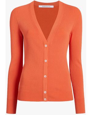 Another Tomorrow Ribbed Cardigan - Orange