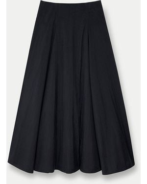 Another Tomorrow Paneled Full Skirt - Black