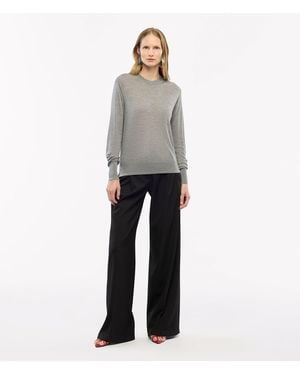 Another Tomorrow Merino Wool Crewneck Sweater - Gray
