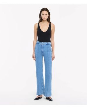 Another Tomorrow High Waisted Denim Trouser - Blue