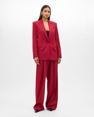 Another Tomorrow Single Button Relaxed Jacket - Red
