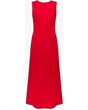 Another Tomorrow Cowl Back Dress Scarlet - Red