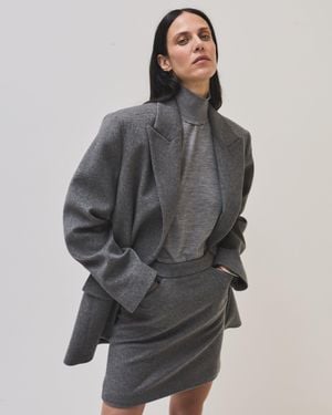 Another Tomorrow Featherweight Turtleneck - Gray